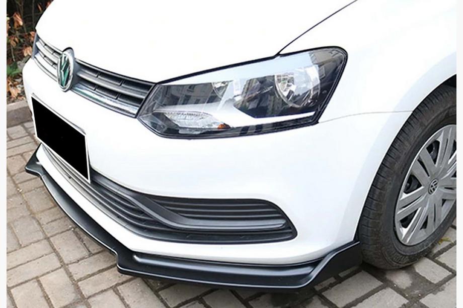 Volkswagen Polo 2010–2017 Přední lip spoiler DPT V-2 (lesklá černá) Image
