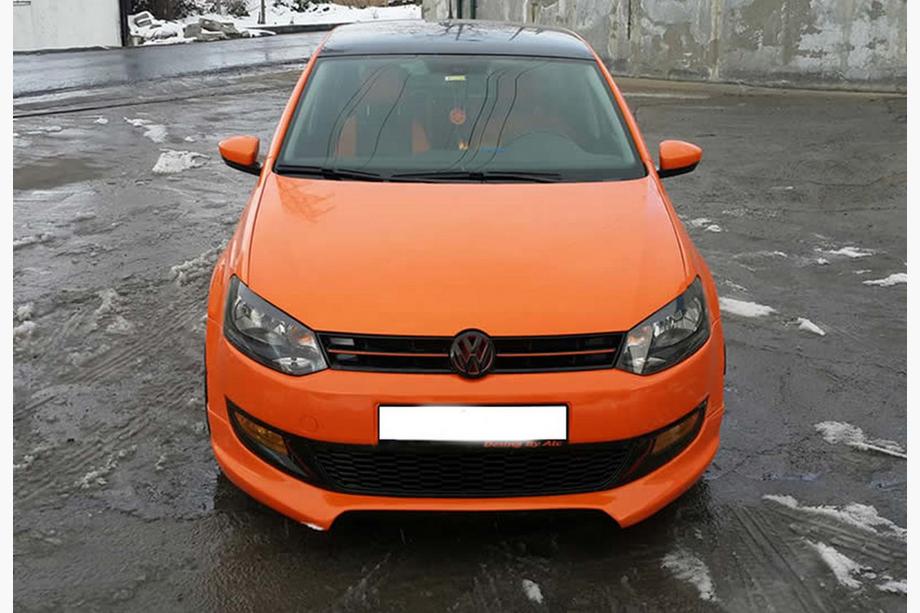 Volkswagen Polo 2010–2017 Přední lip spoiler nárazníku DPT (2009-2013, černý lesk) Image