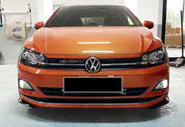 Volkswagen Polo 2017– Přední lip spoiler DPT V-2 (lesklá černá) fotografie 2