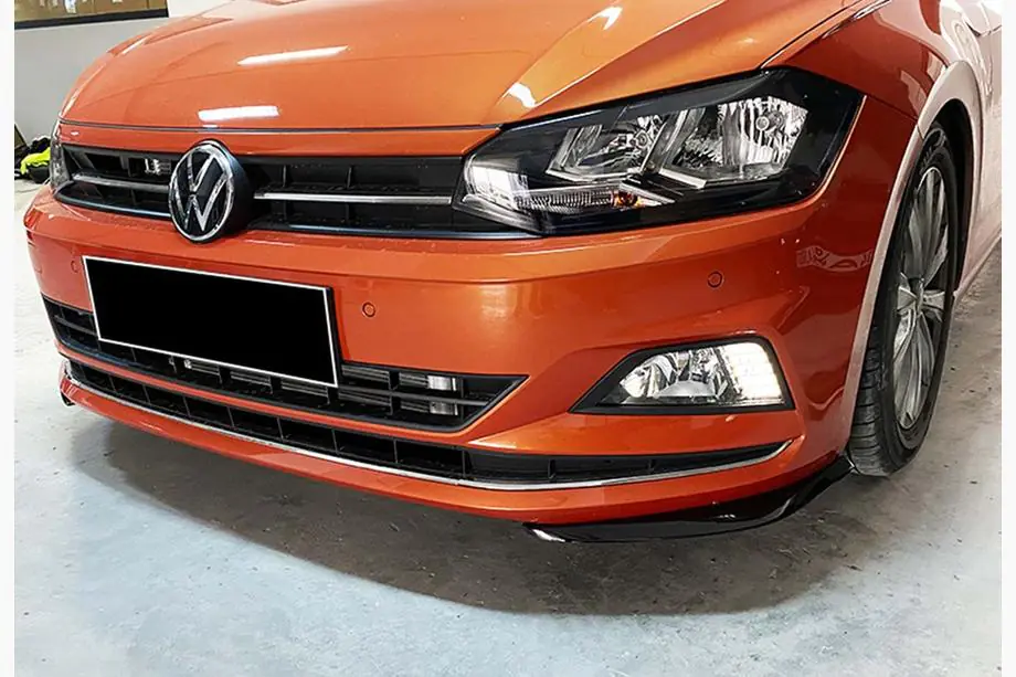 Volkswagen Polo 2017– Přední lip spoiler DPT V-2 (lesklá černá) Image