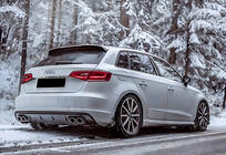 Audi A3 2012–2020 Zadní difuzor DPT V-1 (2012-2016, HB, černý lesk) fotografie 1