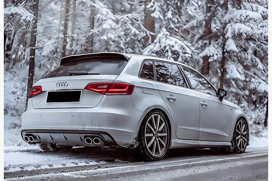 Audi A3 2012–2020 Zadní difuzor DPT V-1 (2012-2016, HB, černý lesk) Image