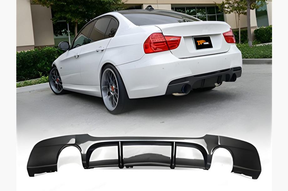 BMW řady 3 E90/E91 2005–2011 Zadní difuzor DPT V-4 (pro E90 M-Sport, lesklá černá) Image