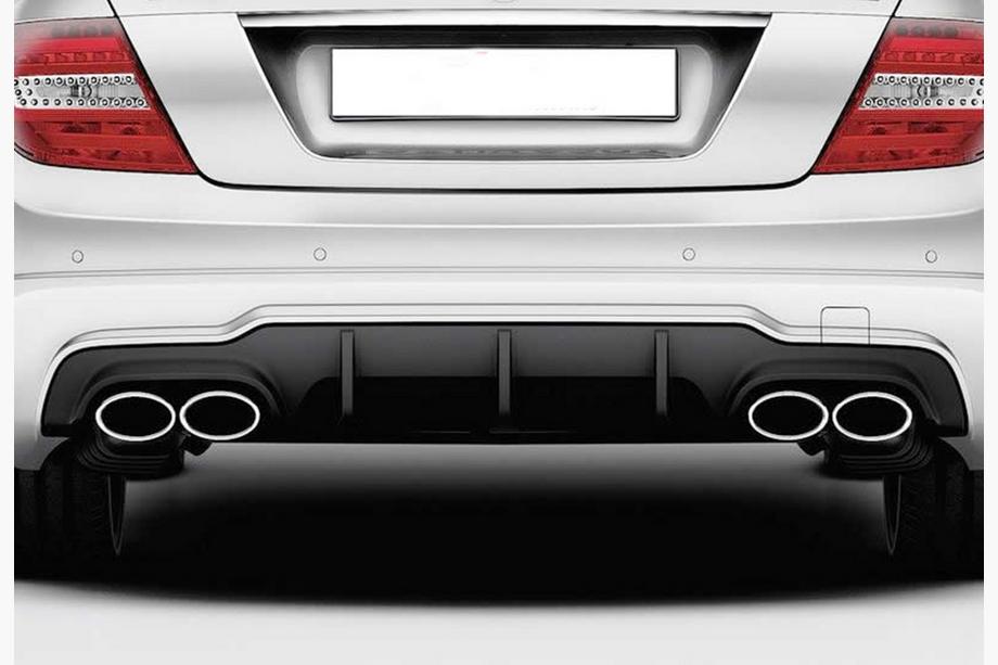 Mercedes C-class W204 2007–2015 Zadní difuzor DPT (2011-2014, pro AMG SD, černý lesk) Fotografie 1