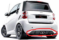 Smart 2014– Zadní difuzor DPT (černý lesk) fotografie 1