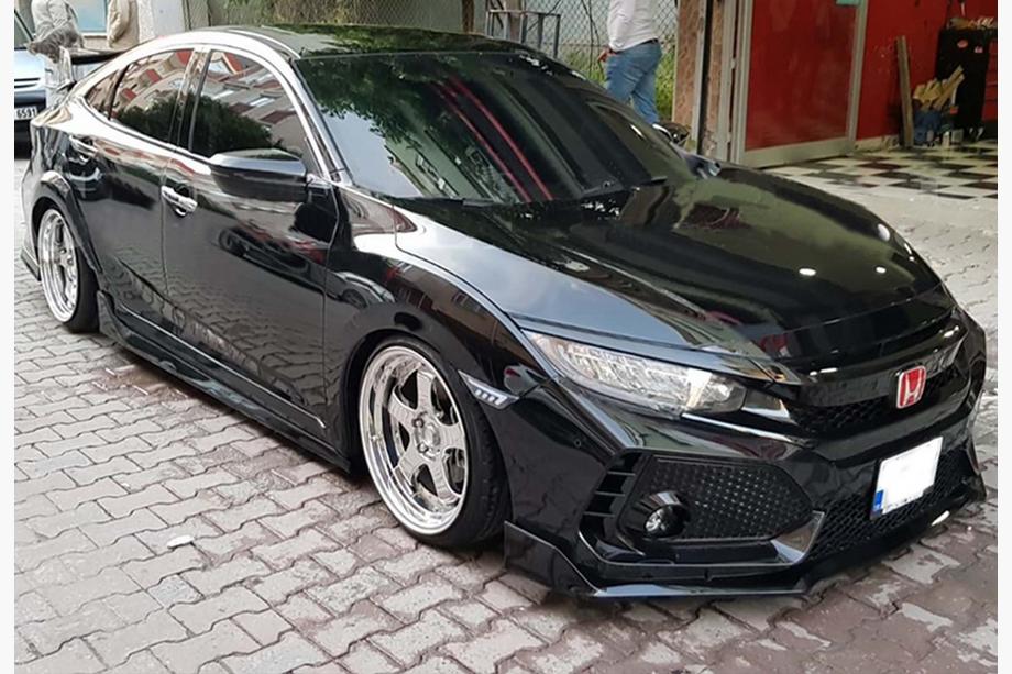 Honda Civic Sedan X 2016–2021 Boční prahy DPT V-4 (černý lesk) Image