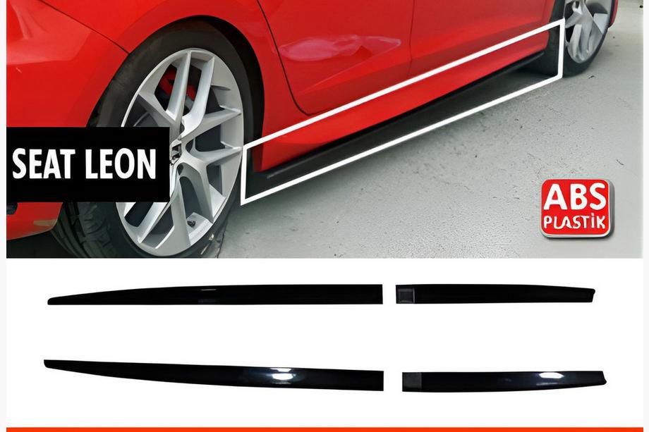 Seat Leon 2013–2020 Boční prahy DPT V-5 (černý lesk) Image