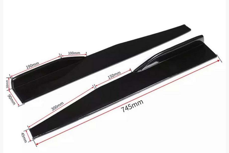 Univerzální nástavce na boční prahy DPT Aero Black (černý lesk) Fotografie 8