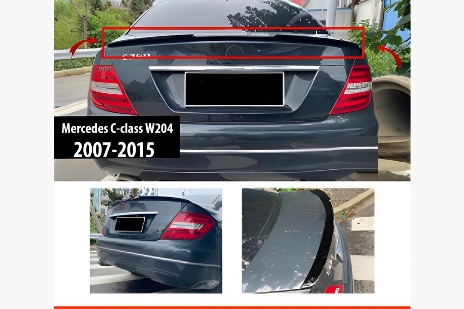 Mercedes C-class W204 2007–2015 Spoiler DPT V-1 (černý lesk) Fotografie 1
