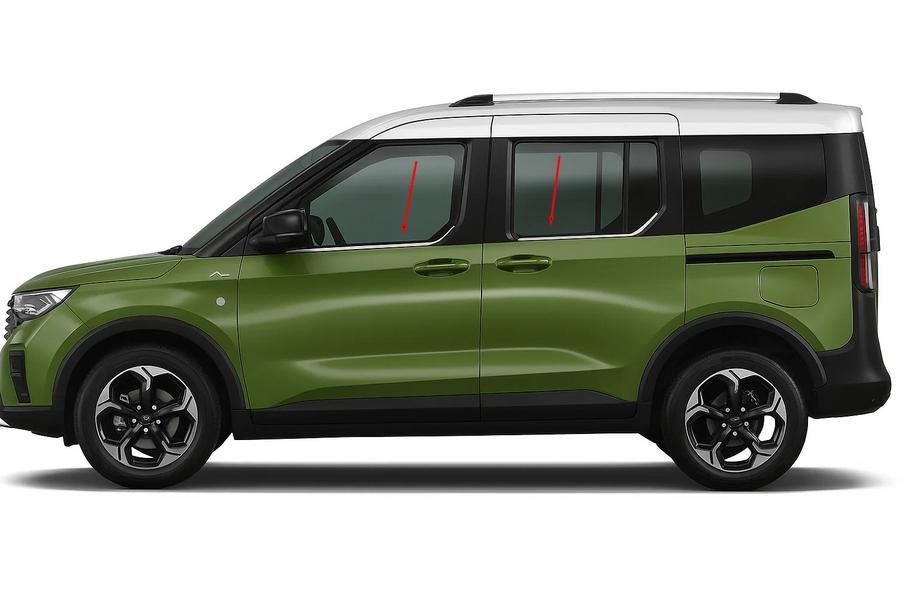 Ford Courier 2023– Chromové lišty oken Omsa Line (4 ks, nerez) Image
