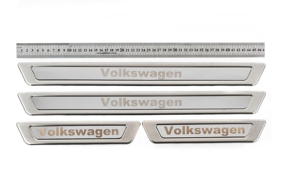 Volkswagen Univerzální prahové lišty Volkswagen V-1 (4 ks, nerez) Fotografie 1