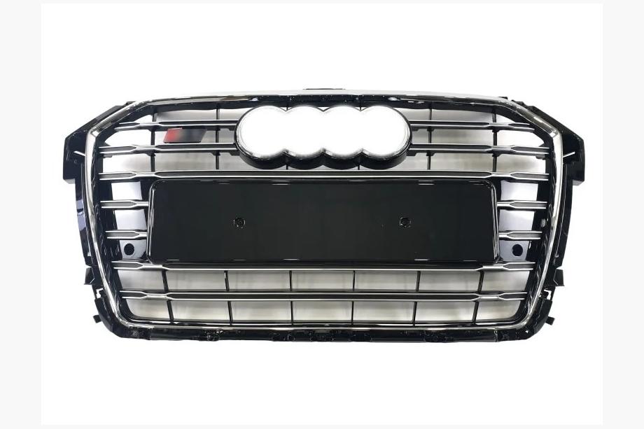 Audi A1 2010–2018 Přední maska chladiče S-style (2014-2018, černá s chromem) Image