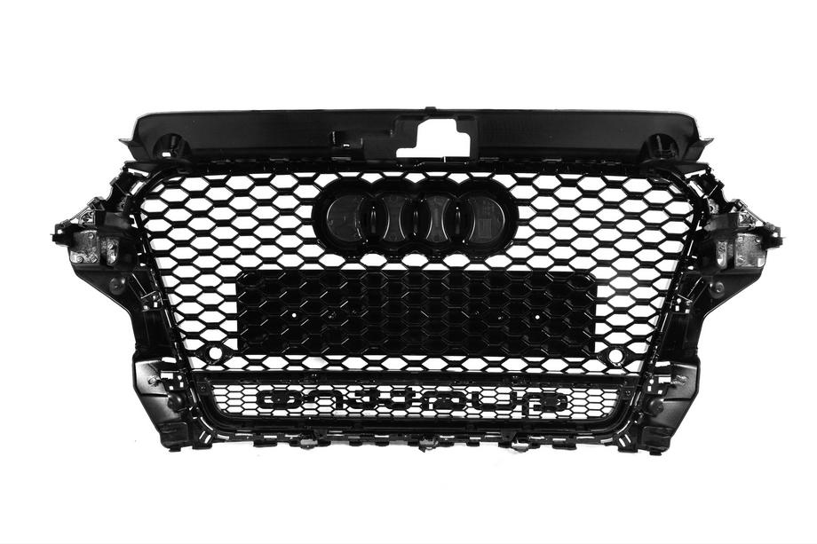 Audi A3 2012–2020 Přední maska RS-style s nápisem Quattro (2012-2016, černá) Fotografie 4
