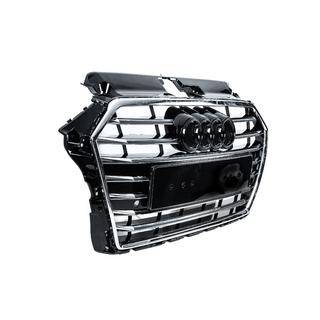 Přední maska S-style (2016-2020, černá s chromem) Audi A3 2012–2020 fotografie 3