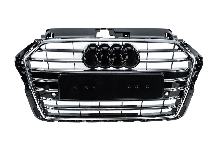 Audi A3 2012–2020 Přední maska S-style (2016-2020, černá s chromem) Image