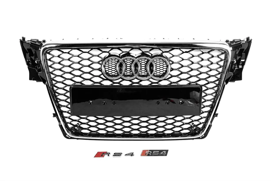 Audi A4 B8 2007–2015 Přední maska RS-style V-2 (2007-2011, černá s chromem) Image