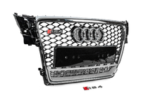 Audi A4 B8 2007–2015 Přední maska chladiče s nápisem Quattro ve stylu RS (2007-2011, černá) fotografie 3