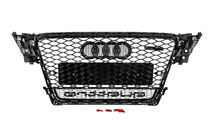 Audi A4 B8 2007–2015 Přední maska chladiče s nápisem Quattro ve stylu RS (2007-2011, černá) fotografie 4