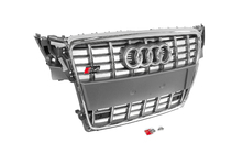 Audi A4 B8 2007–2015 Přední maska chladiče ve stylu RS (2007-2011, šedá s chromem) fotografie 3