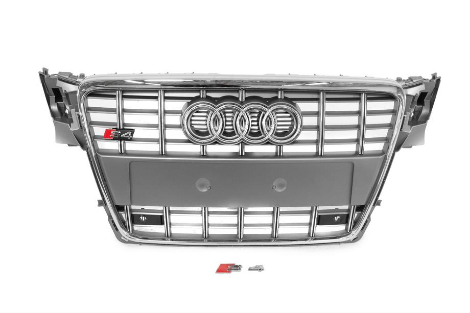 Audi A4 B8 2007–2015 Přední maska chladiče ve stylu RS (2007-2011, šedá s chromem) Image