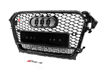 Audi A4 B8 2007–2015 Přední černá maska chladiče ve stylu RS s nápisem Quattro (2012-2015) fotografie 3