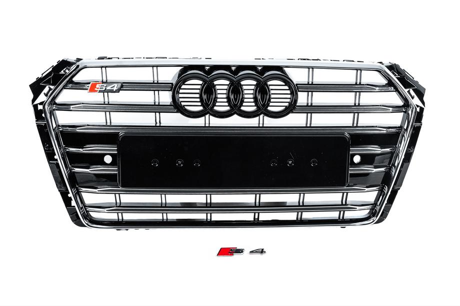Audi A4 B9 2015–2024 Predni maska chladiče S-style (2015-2019, chrom+cerna) Image