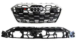 Audi A6 C8 2018–2025 Přední maska chladiče RS-style (2024-, šedá s chromem) fotografie 4