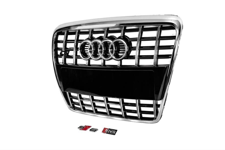 Audi A6 C6 2004–2011 Přední maska chladiče S-style (černá s chromem) Fotografie 2