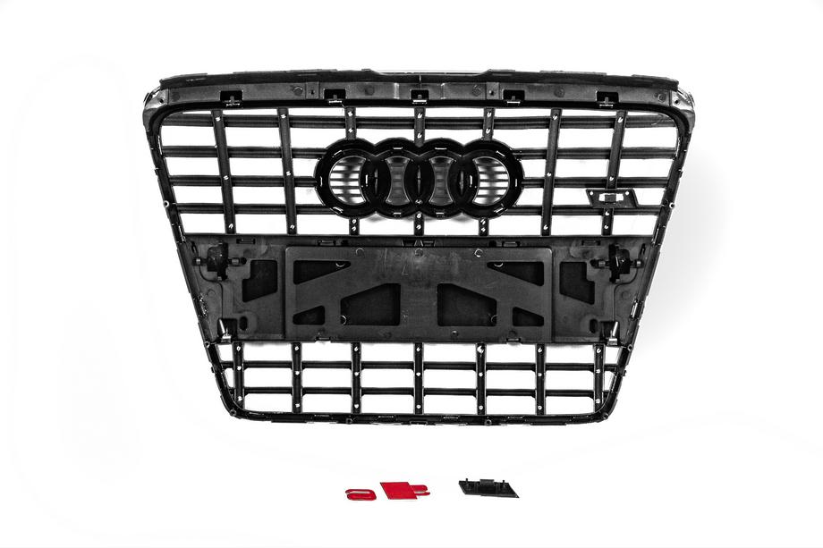 Audi A6 C6 2004–2011 Přední maska chladiče S-style (černá s chromem) Fotografie 5