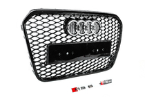 Audi A6 C7 2011–2017 Přední černá maska chladiče ve stylu RS (2011-2014) fotografie 2