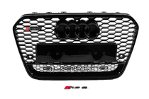 Audi A6 C7 2011–2017 Přední černá maska chladiče ve stylu RS s nápisem Quattro (2011-2014) fotografie 1