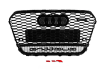 Audi A6 C7 2011–2017 Přední černá maska chladiče ve stylu RS s nápisem Quattro (2011-2014) fotografie 4