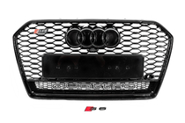 Audi A6 C7 2011–2017 Přední černá maska chladiče RS-style s nápisem Quattro (2014-2017) fotografie 1