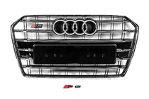 Audi A6 C7 2011–2017 Přední černá maska chladiče s chromovým rámečkem S-Style (2014-2017) fotografie 1