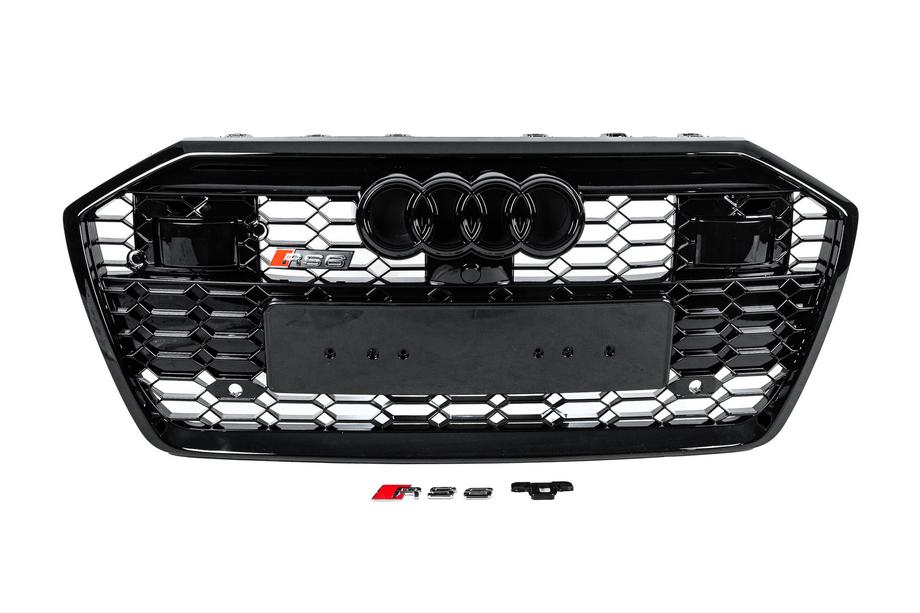 Audi A6 C8 2018–2025 Přední maska chladiče RS-style (s ACC, černá) Image