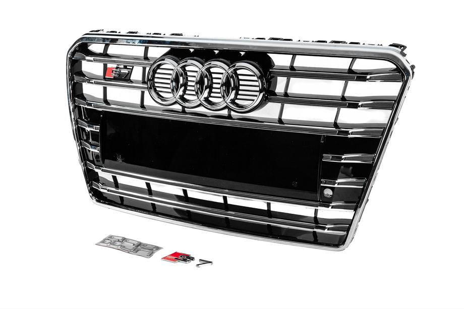 Audi A7 2010–2018 Přední maska S-Style (2010-2014, černá s chromem) Fotografie 2