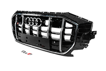 Audi Q8 2018– Přední maska chladiče SQ-Style (2018-2023, černá s chromem) fotografie 2