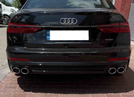 Audi A6 C8 2018–2025 Zadní difuzor s koncovkami S-Style Silver (pro S / S-Line) fotografie 1