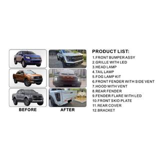 Sada bodykitu (design F150 Raptor 2023) Ford Ranger 2011–2022 fotografie 3