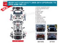 BMW X6 E71 2008–2014 Facelift sada pro X6M F96 LCI fotografie 3