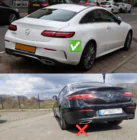 Mercedes E-class Coupé C238 2016–2024 Zadní difuzor Black s černými koncovkami (design AMG53) fotografie 4