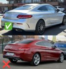 Mercedes C-Class W205 2014–2021 Zadní difuzor s koncovkami Black (pro Coupe design AMG63) fotografie 3