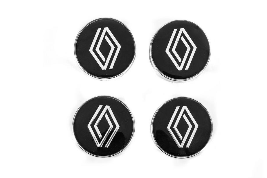 Renault Středové krytky na disky černé s kroužkem (59 mm na 55 mm, 4 ks) Image