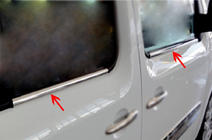 Renault Kangoo 2008–2020 Vnější ozdobné lišty oken (4 ks, nerez) 2 ks, Carmos - turecká ocel fotografie 5