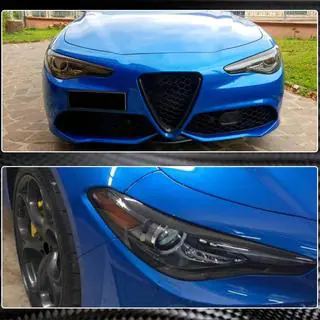 Mračítka na světlomety (suchý karbon) Alfa Romeo Giulia 2016–2022 fotografie 4