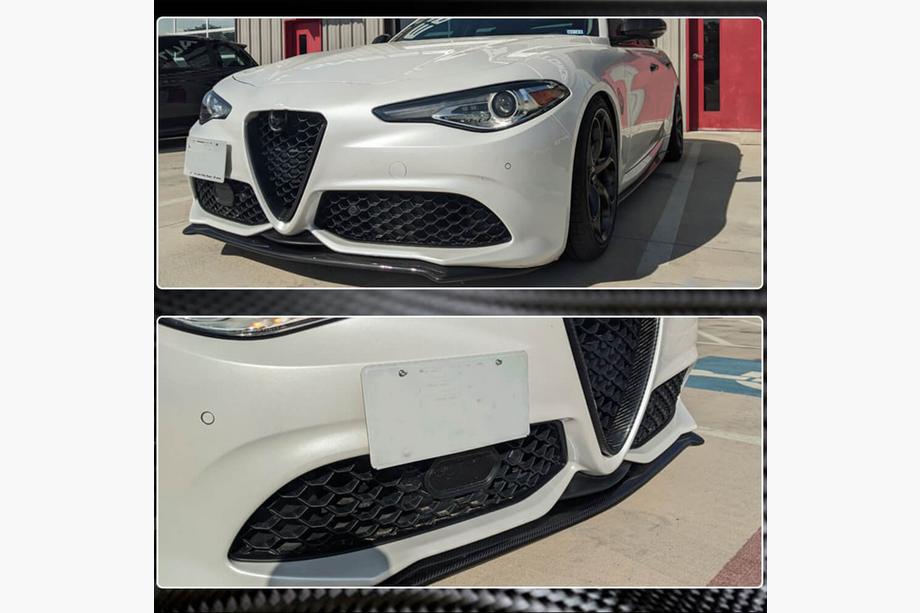Alfa Romeo Giulia 2016–2022 Lip spoiler na přední nárazník Lip V2 (pro Sport, karbon) Fotografie 5