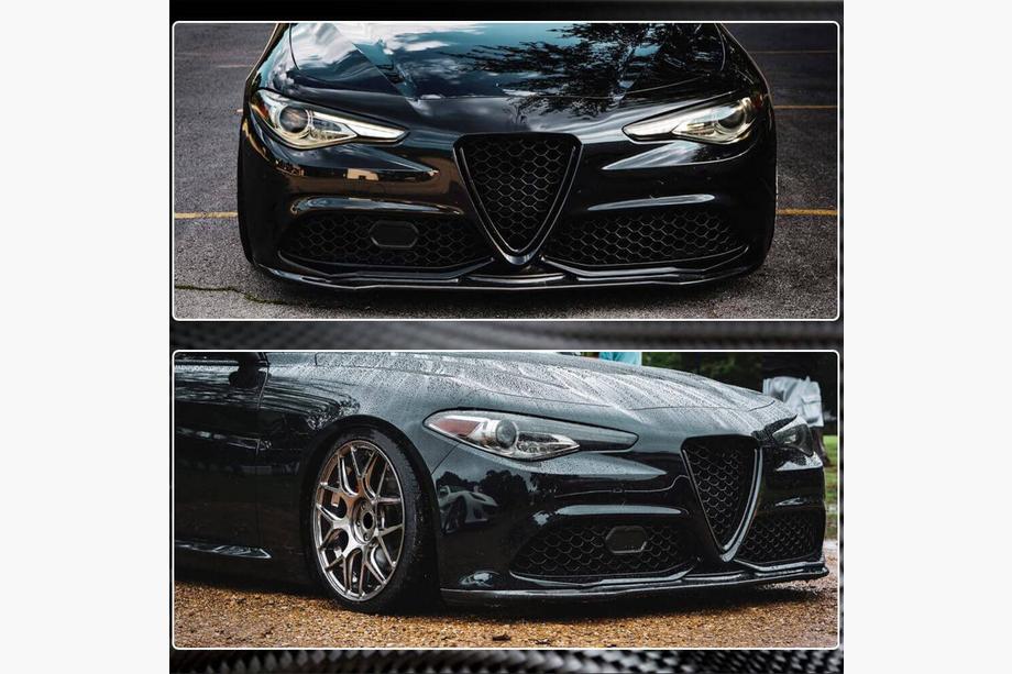 Alfa Romeo Giulia 2016–2022 Lip spoiler na přední nárazník Lip V2 (pro Sport, karbon) Fotografie 6