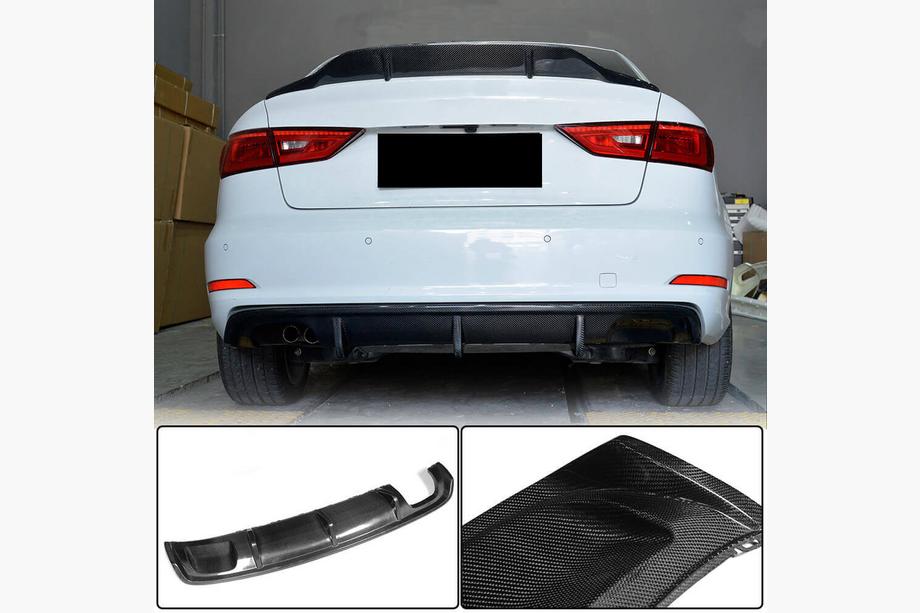Audi A3 2012–2020 Difuzor zadního nárazníku V2 (pro Base Sedan 2012-2016, karbon) Image