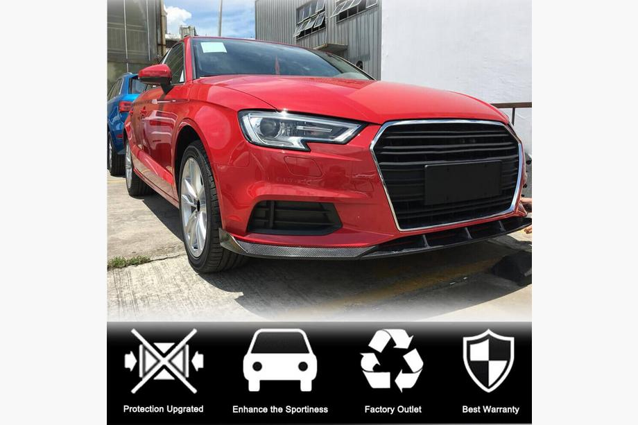 Audi A3 2012–2020 Nástavec předního nárazníku Lip V1 (pro Base 2017-2020 Sedan, karbon) Fotografie 3