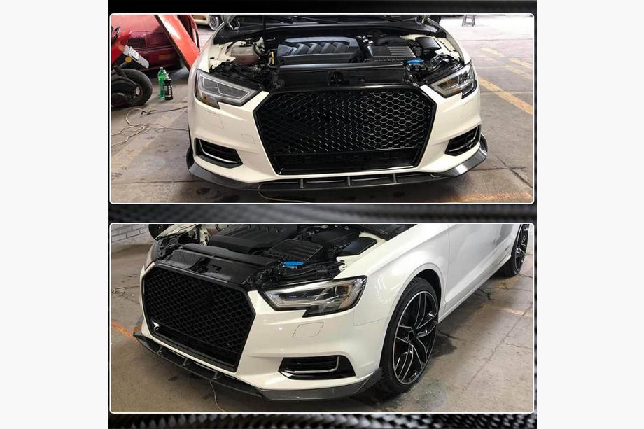 Audi A3 2012–2020 Nástavec předního nárazníku Lip V1 (pro Base 2017-2020 Sedan, karbon) Fotografie 5